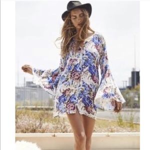 Auguste the Label Bell Sleeve Floral Shirt Dress